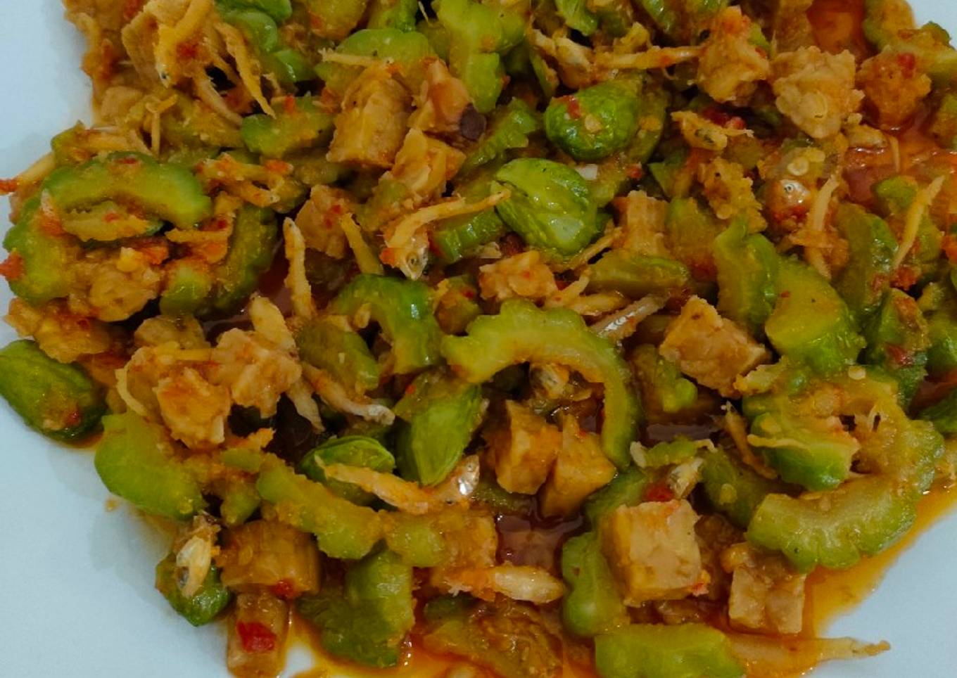 Tumis Pare Tempe Teri