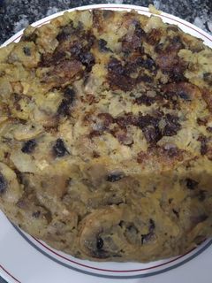 Una foto de Tortilla de champiñones vegana
