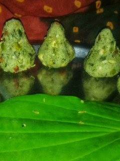 A picture of Paan coconut modak.
