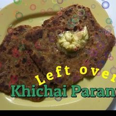 A picture of Leftover khichdi parantha.