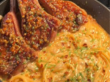 Honey garlic lamb with sweet onion pasta ✨