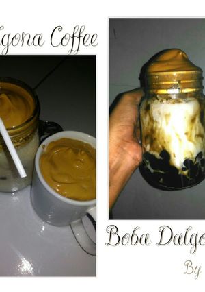 Foto resep Dalgona Coffee VS Boba Dalgona tanpa pengembang