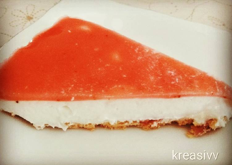 Bagaimana Membuat No bake cheese cake dengan Greek yogurt, Sempurna