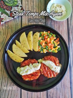 Foto resep Steak Tempe Mix Ayam (Saus Keju Mayo)