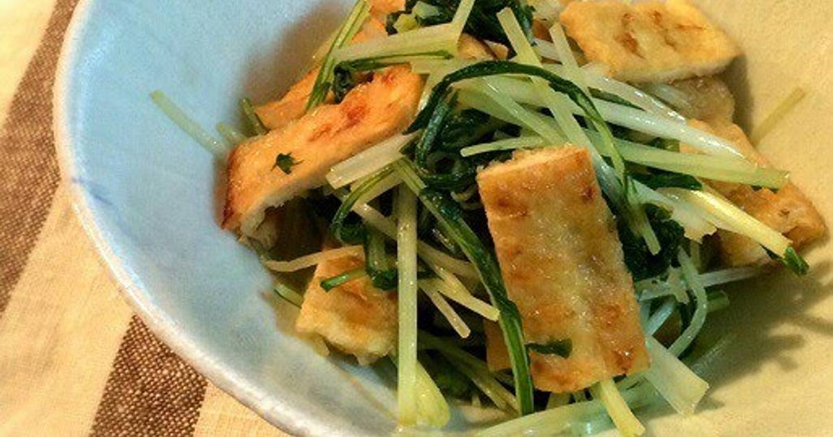 A Quick Side Dish! Stewed Fried Tofu and Mizuna Recipe by cookpad.japan