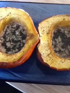 A picture of Autumn Acorn Squash With Buttery Brown Sugar.