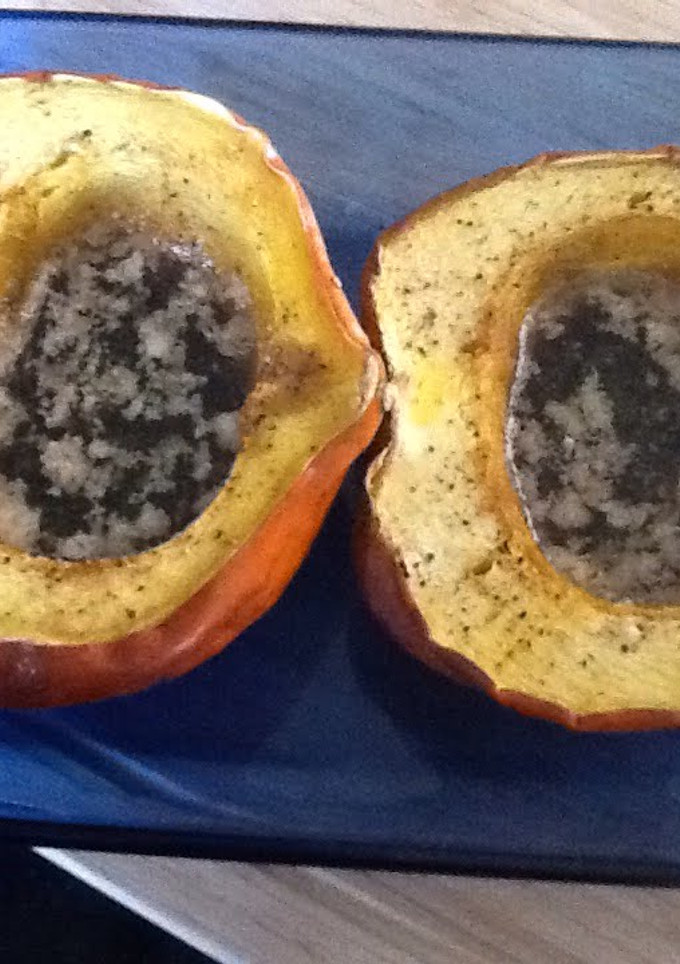 A picture of Autumn Acorn Squash With Buttery Brown Sugar.