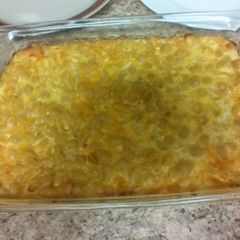 A picture of Baked Mac n cheese.