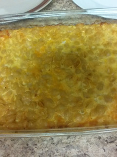 A picture of Baked Mac n cheese.