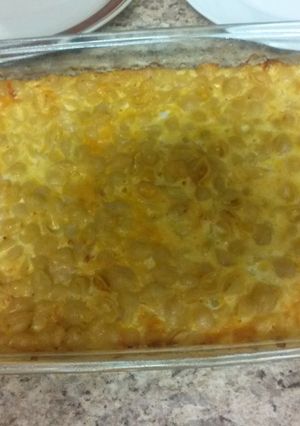 A picture of Baked Mac n cheese.