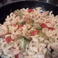 A picture of Broccoli and Chicken Pasta.