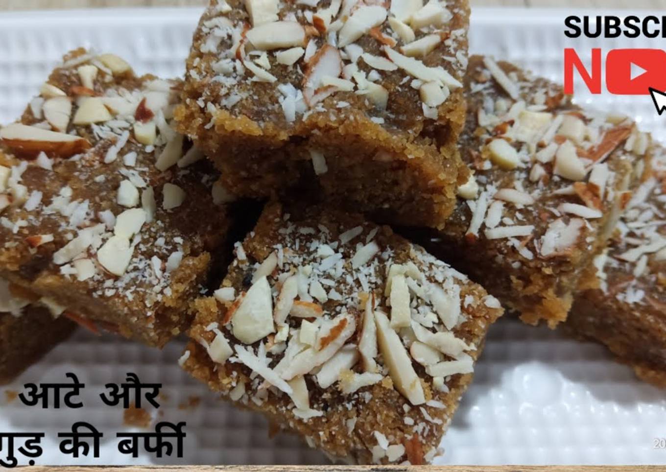 Healthy Barfi Recipe §§ Aata, Gond aur Gud ki Healthy Barfi §§