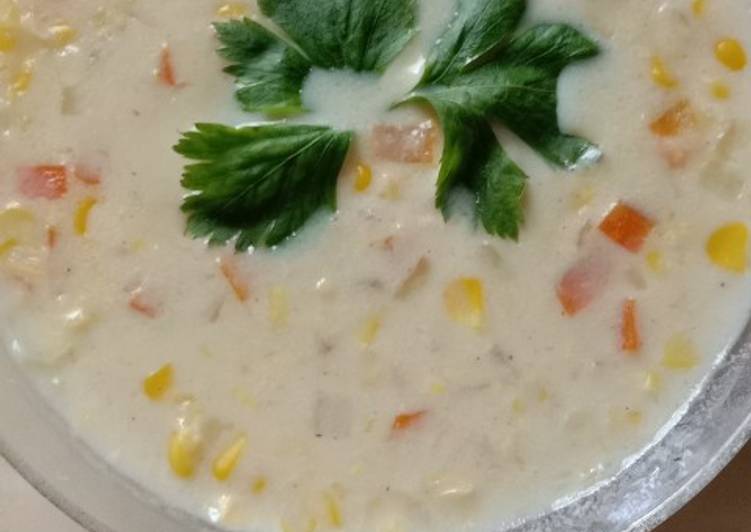 Langkah Mudah untuk Membuat Cream Soup Jagung+wortel, Lezat