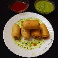 A picture of Quick and easy Potato Peas Samosa Roll.