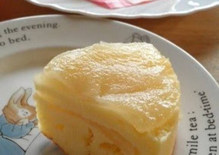 How to Make Homemade Easy Asian Pear Cream Cheesecake with Pancake Mix