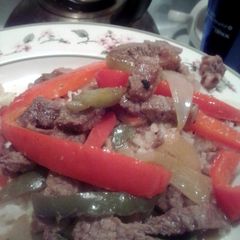A picture of Sheryl"s Beef Pepper Steak.