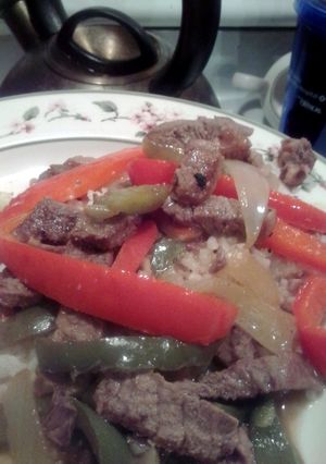 A picture of Sheryl"s Beef Pepper Steak.