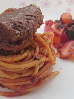 A picture of Spaghetti In Black Bean Mackerel Sauce.