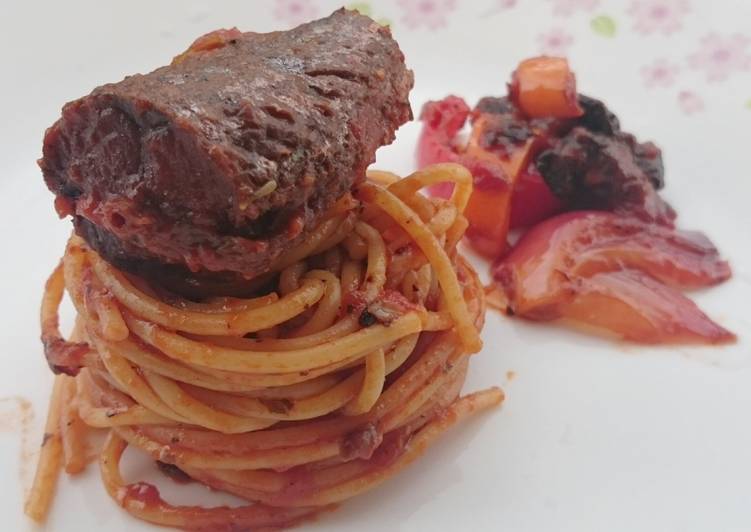 Recipe of Ultimate Spaghetti In Black Bean Mackerel Sauce