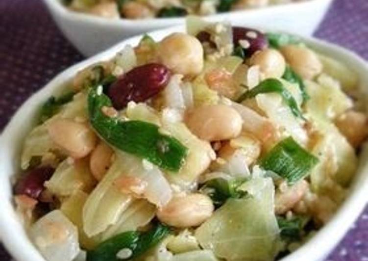 Recipe of Perfect Spring Vegetables Steamed with Ume Plums - A Colorful Ume Plum Bean Salad