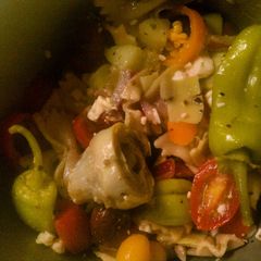 A picture of Greek Pasta Salad.