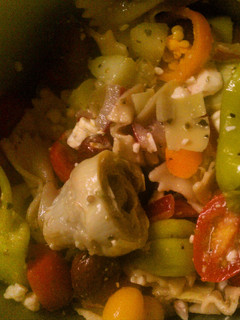 A picture of Greek Pasta Salad.