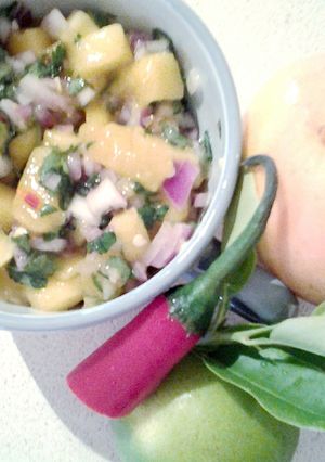 A picture of Mango salsa.