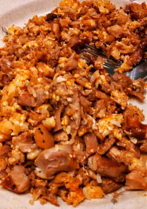 A picture of Leftover fried rice.