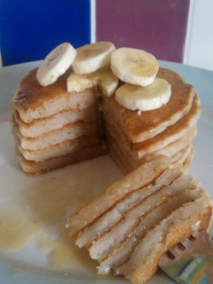 A picture of Vickys Banana Cinnamon Pancakes GF DF EF SF NF.