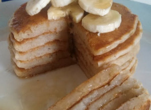A picture of Vickys Banana Cinnamon Pancakes GF DF EF SF NF.