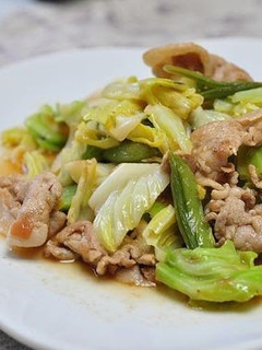 A picture of Cabbage and Pork Stir Fry with Ume Soy Sauce.