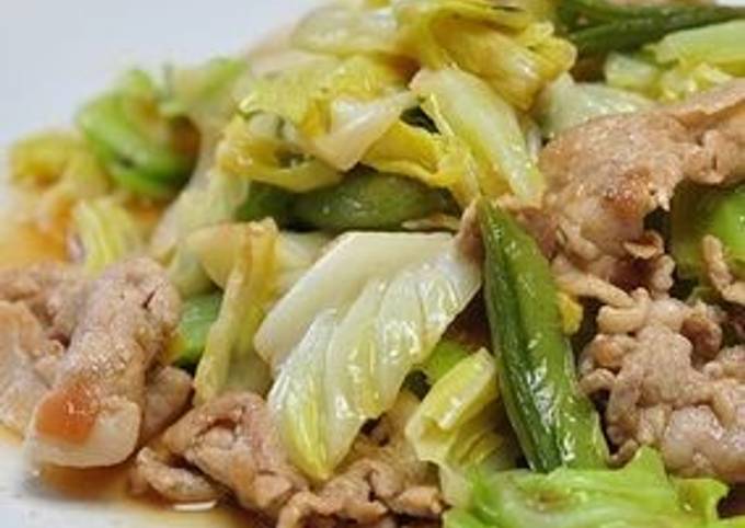 Cabbage and Pork Stir Fry with Ume Soy Sauce
