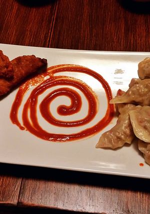 A picture of Spicy Pork Asian Dumplings.