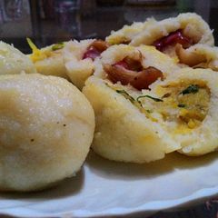 Potato stuffed suji ball A picture of Potato stuffed suji ball.
