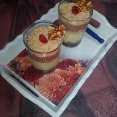A picture of Two in one biscuit pudding.