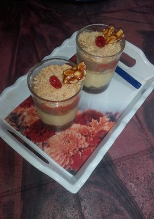 A picture of Two in one biscuit pudding.