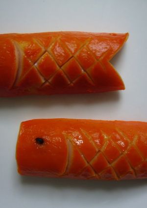 A picture of A Wiener Sausage Koinobori (Flying Carp) for Bento.