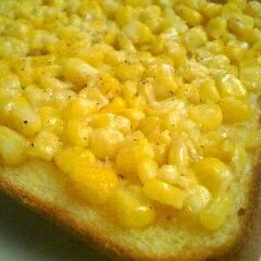 A picture of Toast with Corn and Butter.
