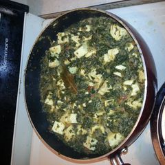 A picture of Palak paneer.