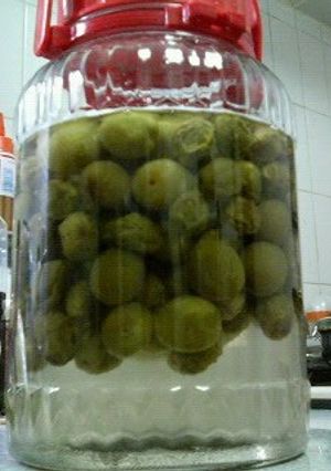 A picture of Ume Juice That's Ready In 1 Week.