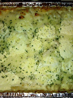 A picture of Chicken Alfredo Baked Ziti "cheesy".