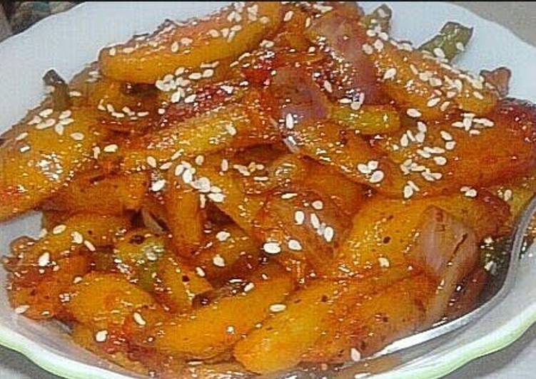 Recipe of Speedy Honey Chilli Potato..