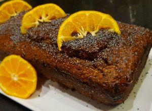 Una foto de Budín de mandarina, amapola y cardamomo (vegano)