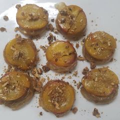 A picture of Bourbon peach Cinnamon Rolls.
