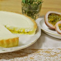 A picture of Passionfruit (or Mango) Cheese Tart.