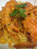 Shrimp (w/ Heads) Tomato Cream Pasta