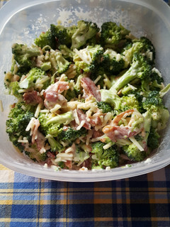 A picture of Broccoli Salad. Mom's recipe.