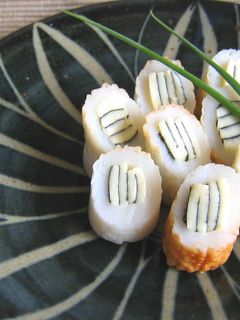 A picture of Striped Chikuwa Fishcake Sticks (Bento or Appetizer).