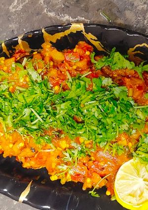 A picture of Baingan bharta.