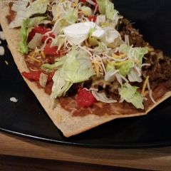 A picture of Skinny taco pizza.